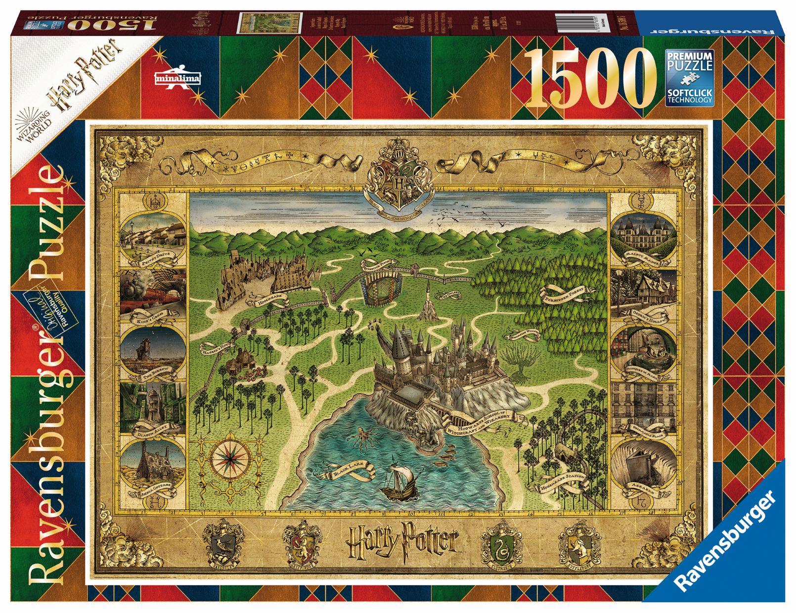 picture 1 of 1500 st legpuzzel: Harry Potter Hogwarts Map (door Ravensburger) 165995